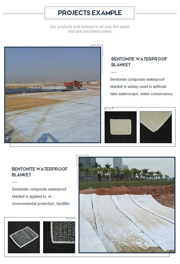 Waterproof Sodium Bentonite Liner Liner tanah liat geosintetis untuk proyek TPA 4