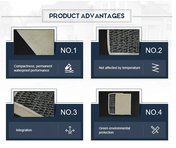 Waterproof Sodium Bentonite Liner Liner tanah liat geosintetis untuk proyek TPA 3