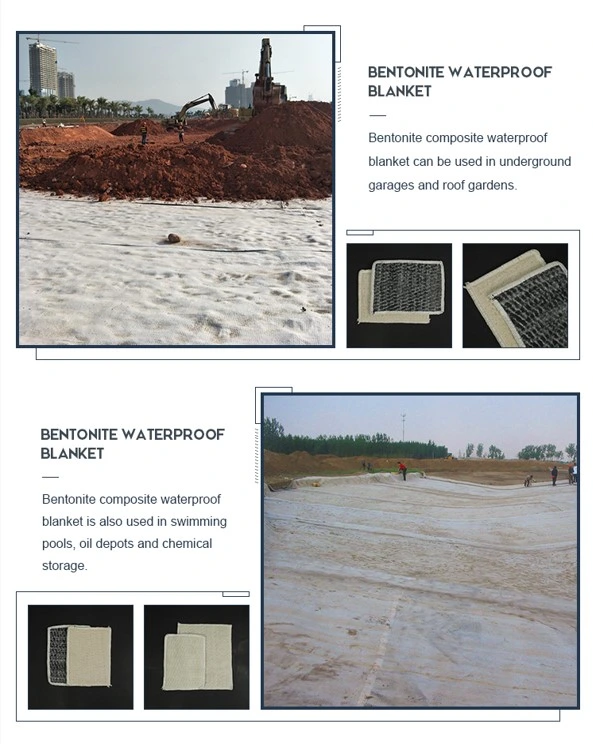 Waterproof Sodium Bentonite Liner Liner tanah liat geosintetis untuk proyek TPA 5