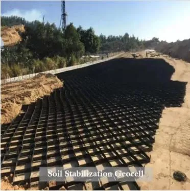 HDPE hitam berlubang bertekstur miring stabil geocells geocell geocel untuk teknik sipil 3