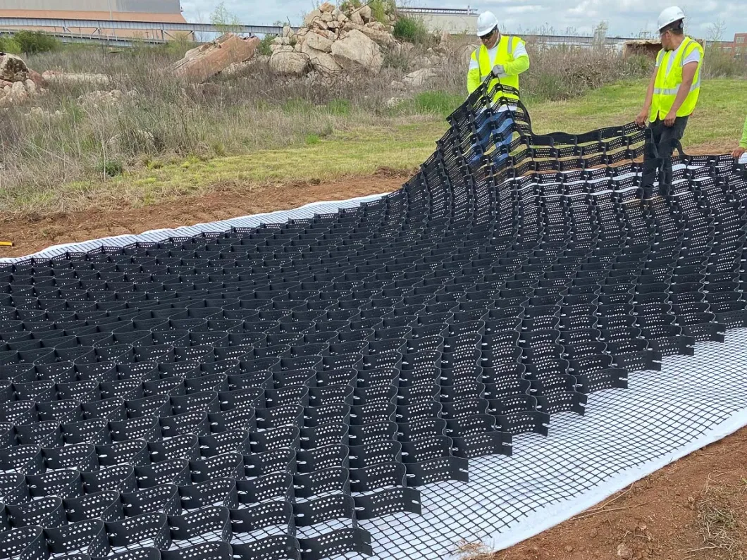 HDPE Gravel Grid Material System Driveway Textured Geocell Untuk Penguatan Jalan 6