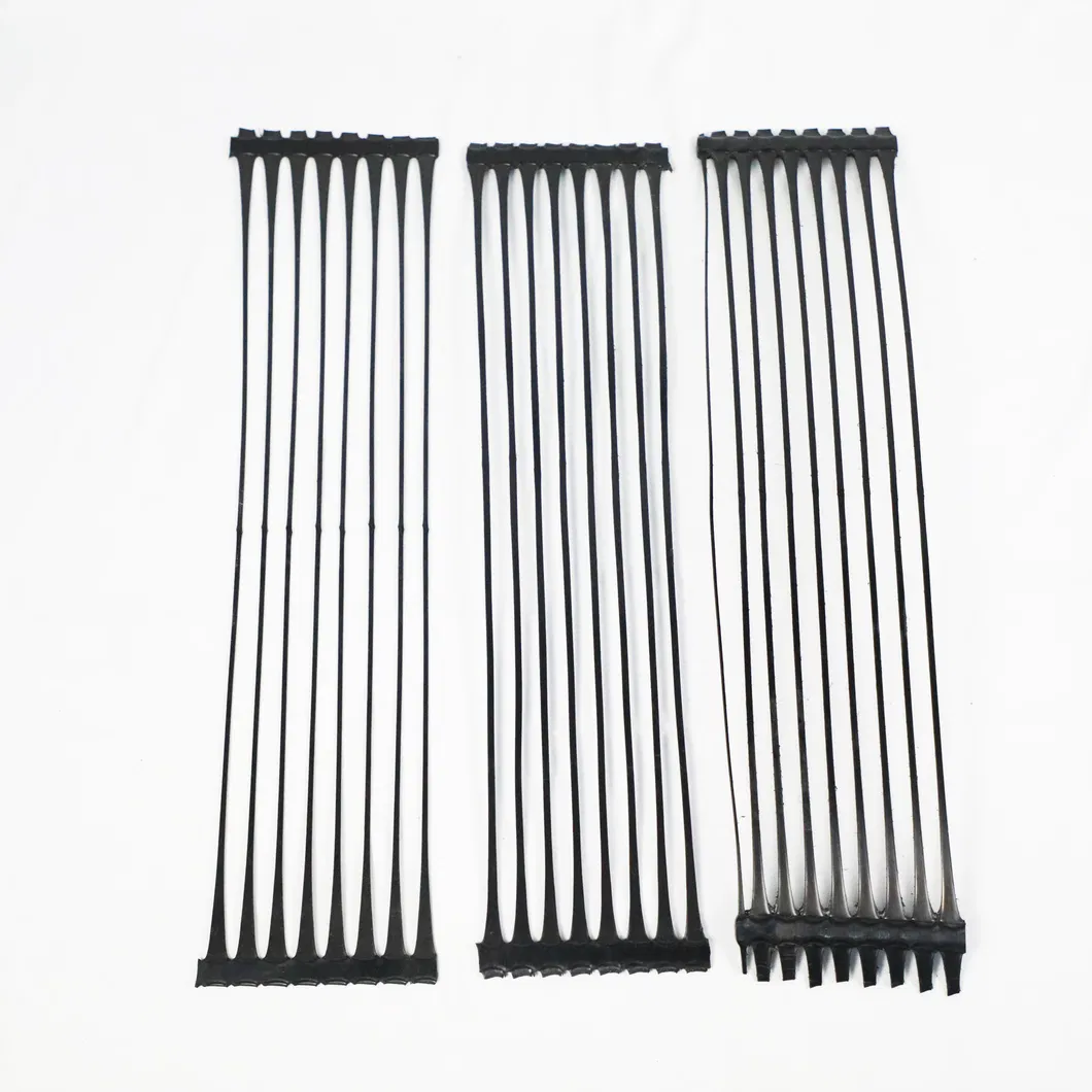 PP Plastik PE One-Way Uniaxial Polyester Geogrid Gravel Grid Stabilizer tanah untuk penguatan tanah 3