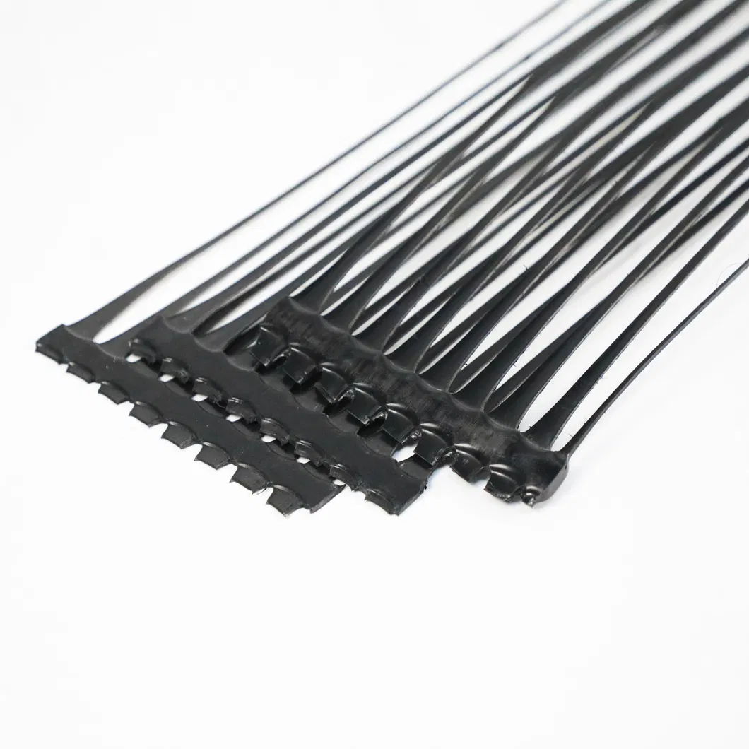 PP Plastik PE One-Way Uniaxial Polyester Geogrid Gravel Grid Stabilizer tanah untuk penguatan tanah 4