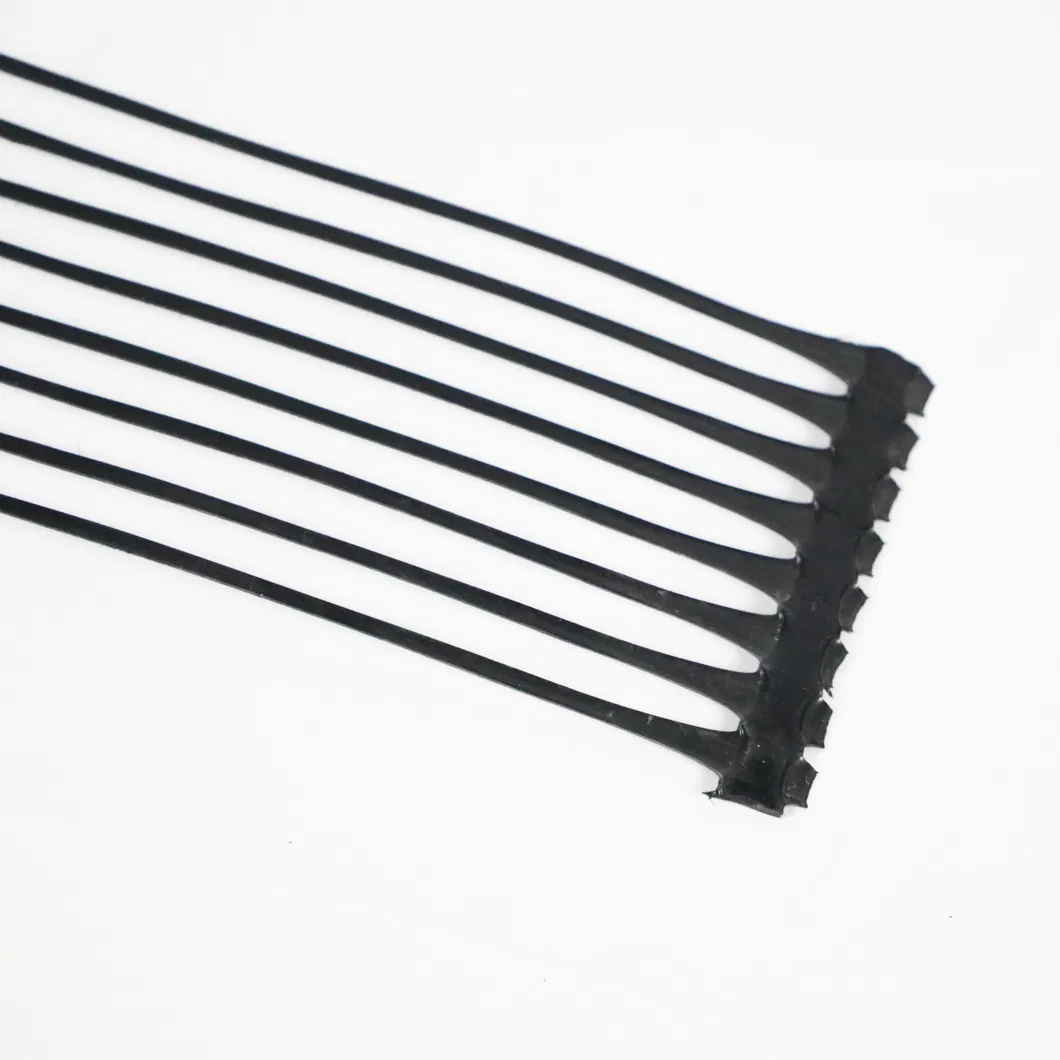 PP Plastik PE One-Way Uniaxial Polyester Geogrid Gravel Grid Stabilizer tanah untuk penguatan tanah 6