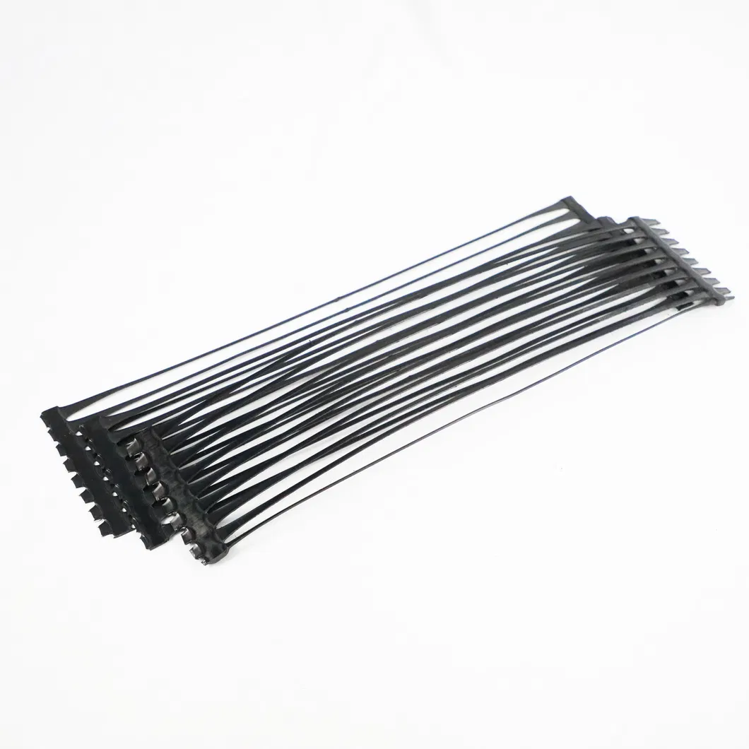 PP Plastik PE One-Way Uniaxial Polyester Geogrid Gravel Grid Stabilizer tanah untuk penguatan tanah 7