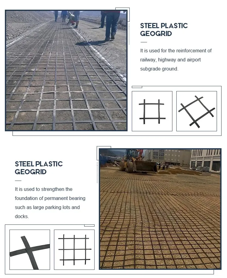 Kekuatan Tekanan Tinggi Las Biaxial Baja Plastik Komposit Pengerjaan Bumi Geogrid Untuk Stabilisasi Tanah, Fitur Anti-erosi 3