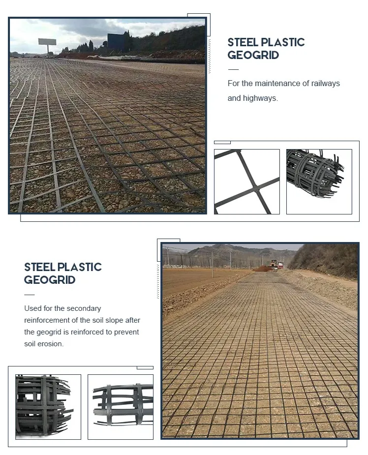Kekuatan Tekanan Tinggi Las Biaxial Baja Plastik Komposit Pengerjaan Bumi Geogrid Untuk Stabilisasi Tanah, Fitur Anti-erosi 4