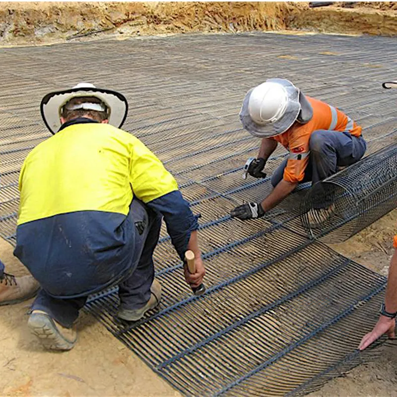 Plastik Polypropylene PE Unidirectional Uniaxial Tensile Plastic Geogrid untuk penguatan jalan 6
