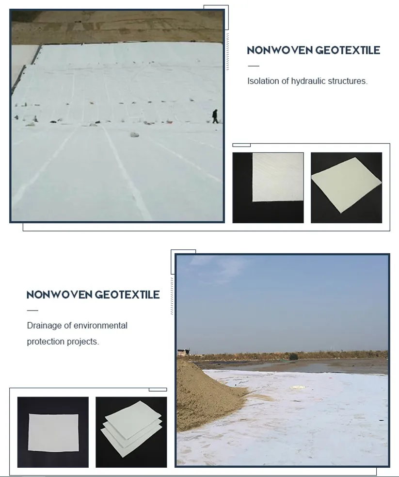 Geotekstil Kain Nonwoven Spunbond Pet/PP untuk Waduk Danau Buatan Kolam Limbah Tempat Pembuangan Akhir Filtrasi Isolasi 1