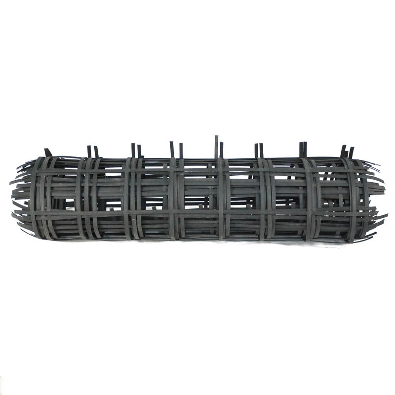 Geogrid Pengelasan Plastik Baja Untuk Perkerasan Jalan Tanah Dasar Geogrid Plastik Baja Reinforced Bidirectional Geogrids