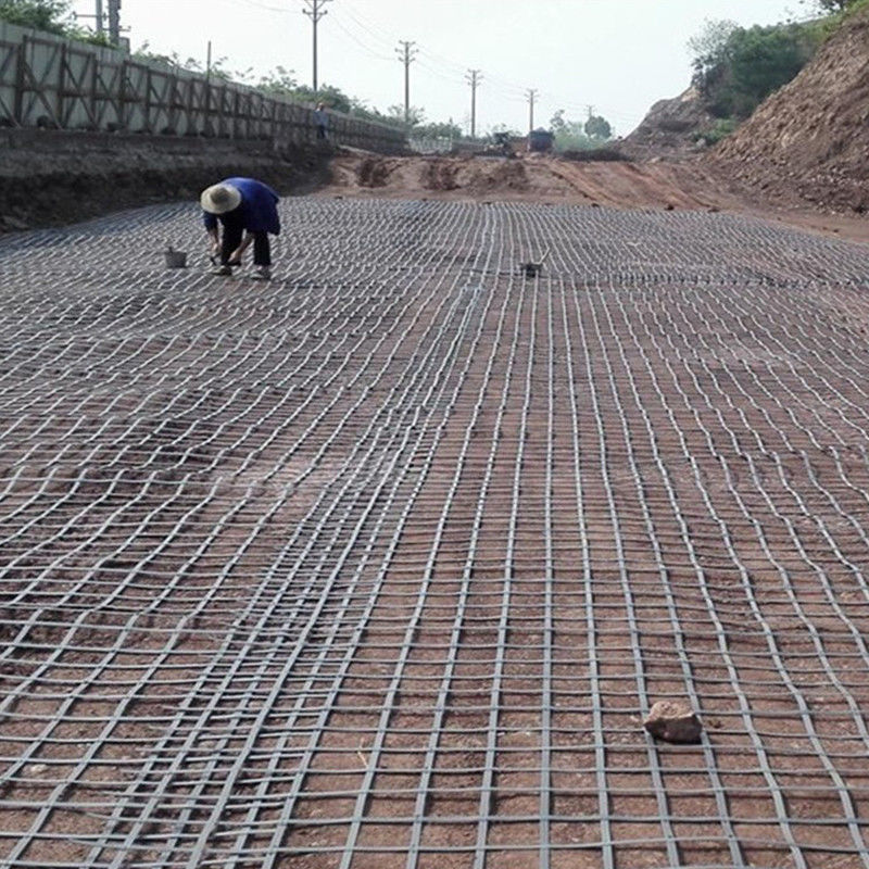 80kn Steel Plastic Geogrid Dengan Ketahanan Asam Dan Alkali Untuk Perlindungan Slope Subgrade
