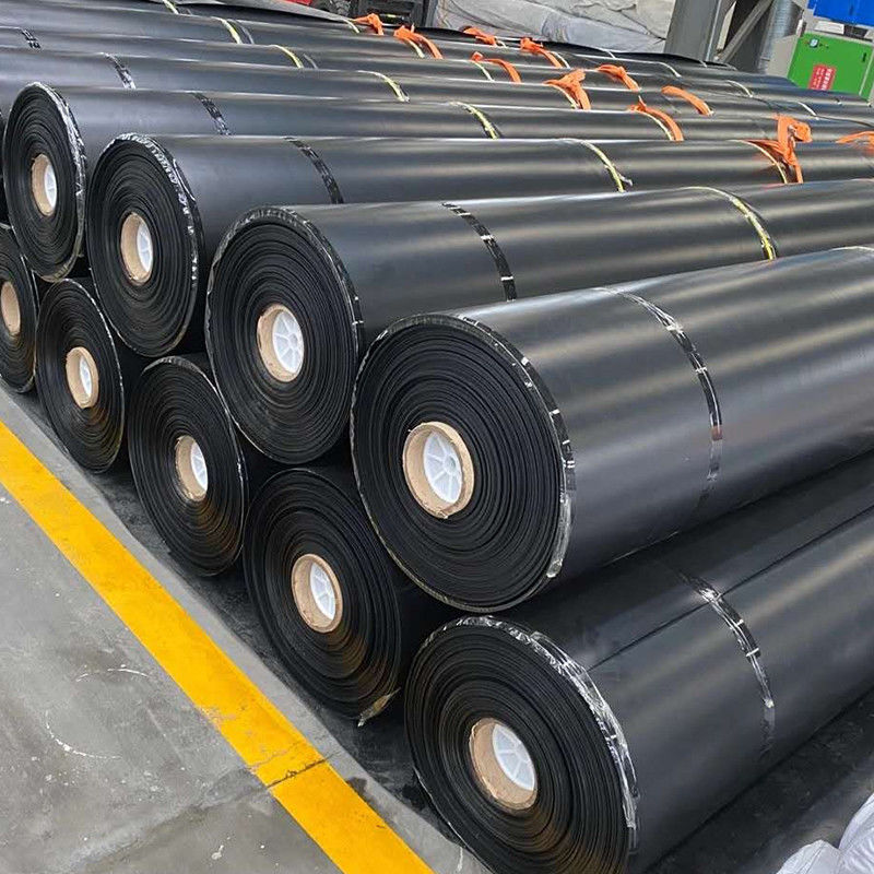 0.3mm/0.5mm/0.75mm/1mm/1.5mm/2mm Black Membrane Plastic Sheet HDPE LDPE LLDPE Virgin Geomembrane Liner untuk Shrimp Fish F