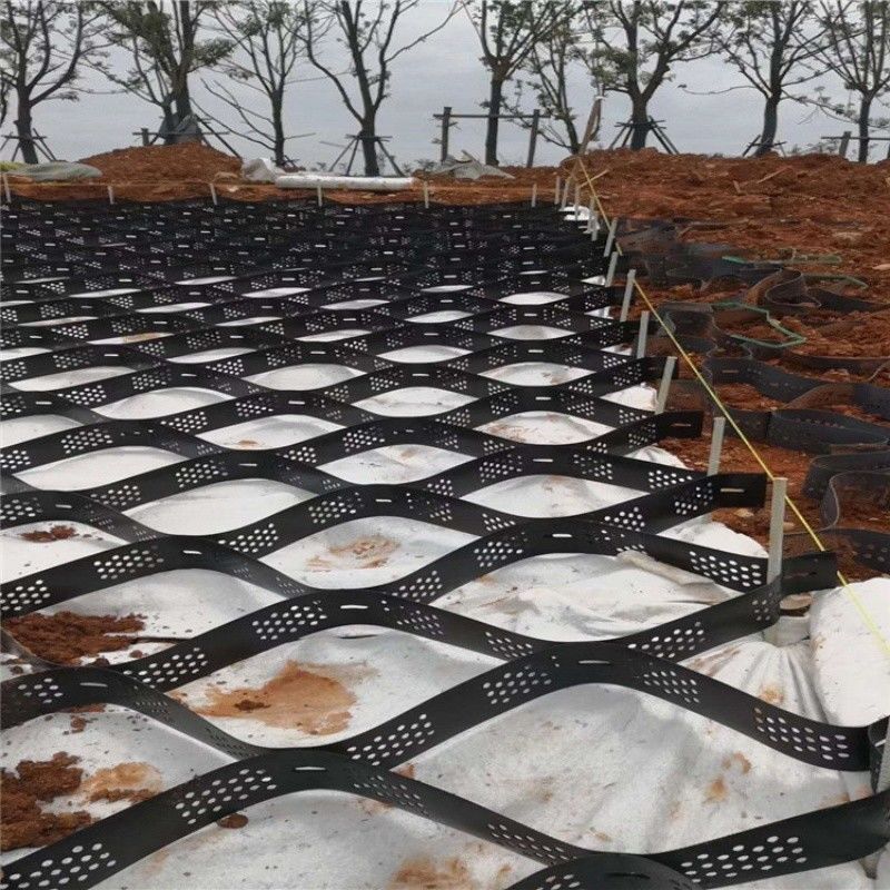 Stabiliser Kerikil Hitam Grid Ground HDPE Geocell Factory Stabiliser Kerikil untuk Dinding Pendukung Jalan