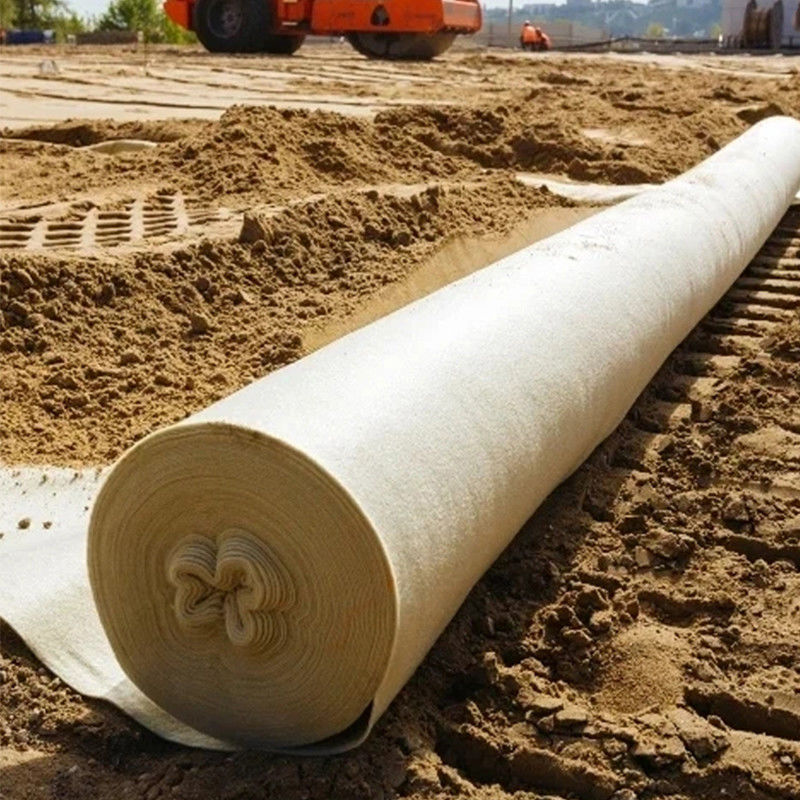 PET Polyester Serat Panjang Nonwoven Needle Punched Polyester Geotextile Nonwoven Geotextile Untuk Lapisan Jalan