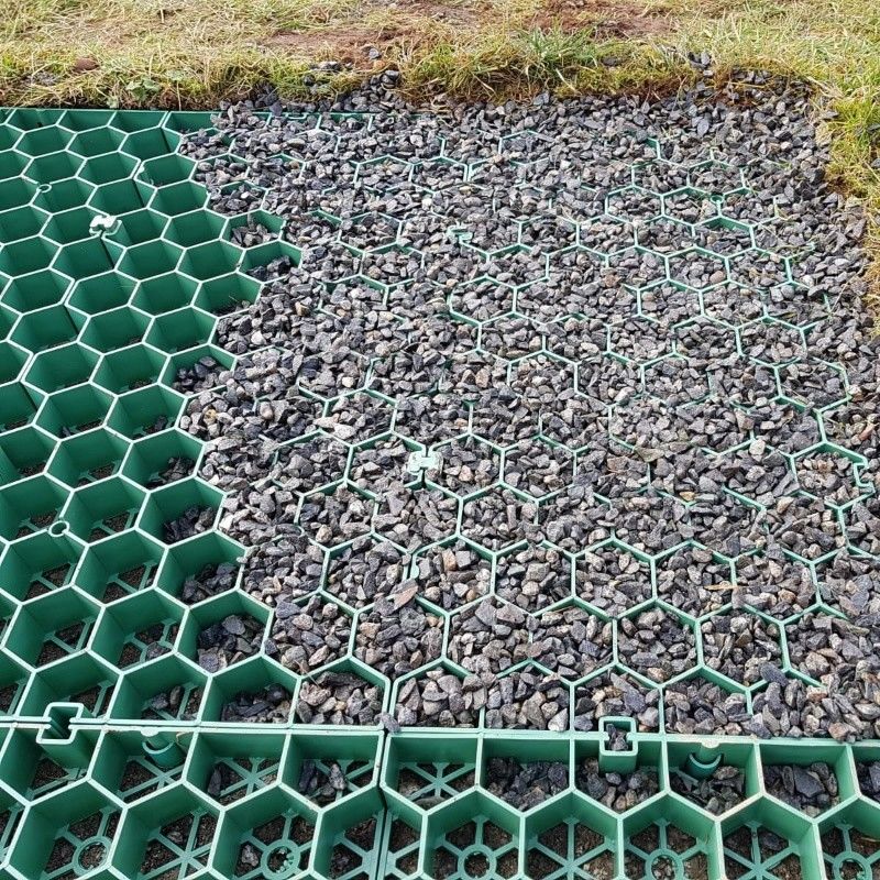 Grass Paver Mat Plastic Grass Grid Lawn Gravel Paving Grid Jalan masuk Grinding untuk Gravel Grass Grid