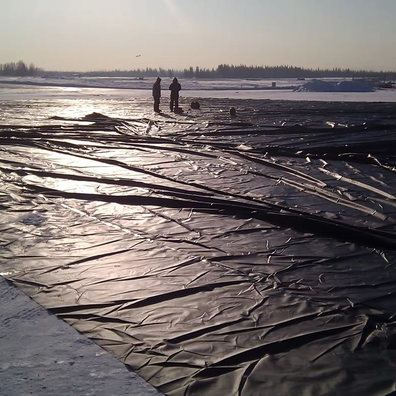 Long-lasting Anti-UV Geomembrane Pond Liner Fish Farm Film Hitam untuk penggunaan danau buatan bendungan