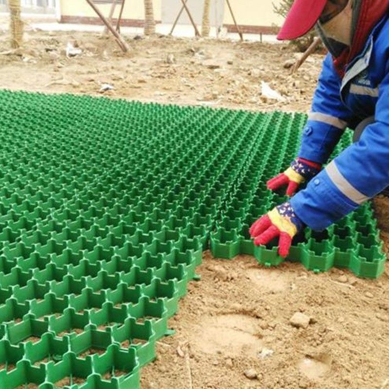 HDPE Grass Grid Manufacturer Plastic Gravel Paver Grid Grass Grid untuk jalan masuk dan parkir Hijau Hitam Warna