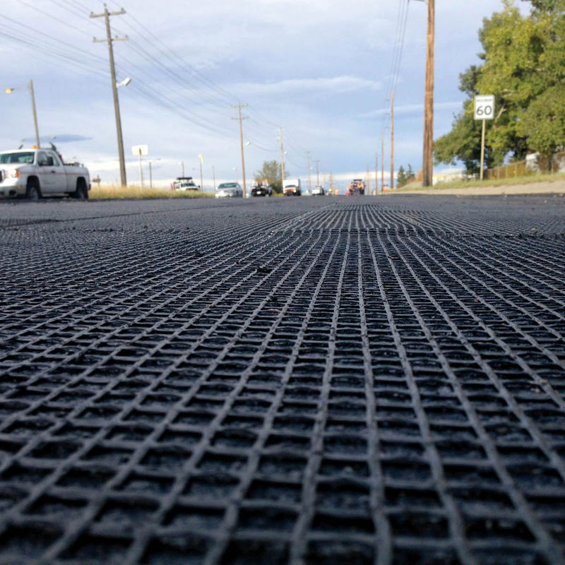 Biaksial Plastik Geogrid untuk penguatan tanah, kekuatan tarik tinggi PP/PET Geogrid,Balck 30kN/m, Jalan Base Stabilization Mesh