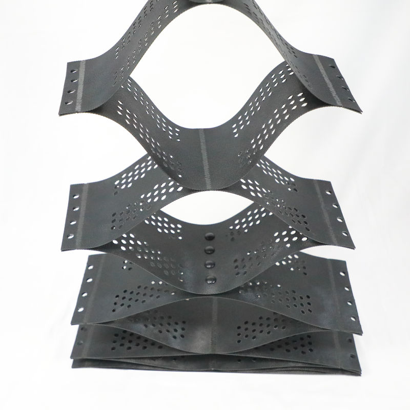 Plastik Geocell Paved Grid Hitam HDPE Geocell Untuk Perkuat Basement Lembut Gravel Stabilizer Geocell Dalam Pembangunan Jalan