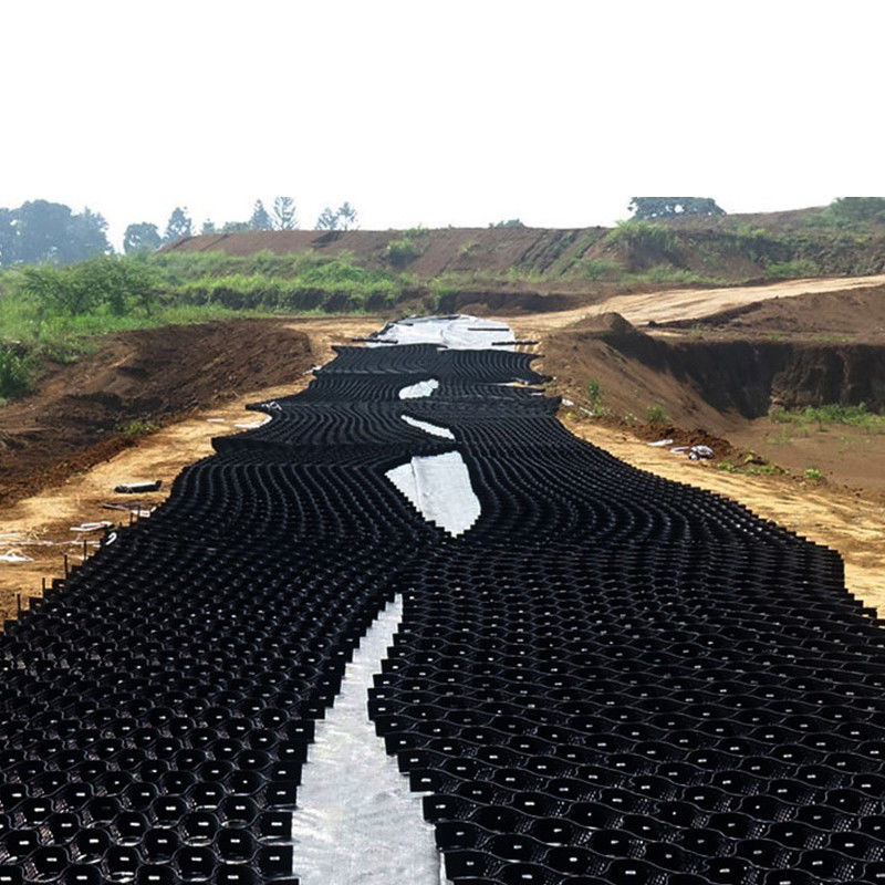 Ground Grid Polyethylene Honeycomb Geocells Plastik HDPE Permeable Grass Pavers Gravel Grid HDPE Geocell Untuk Jalan Raya