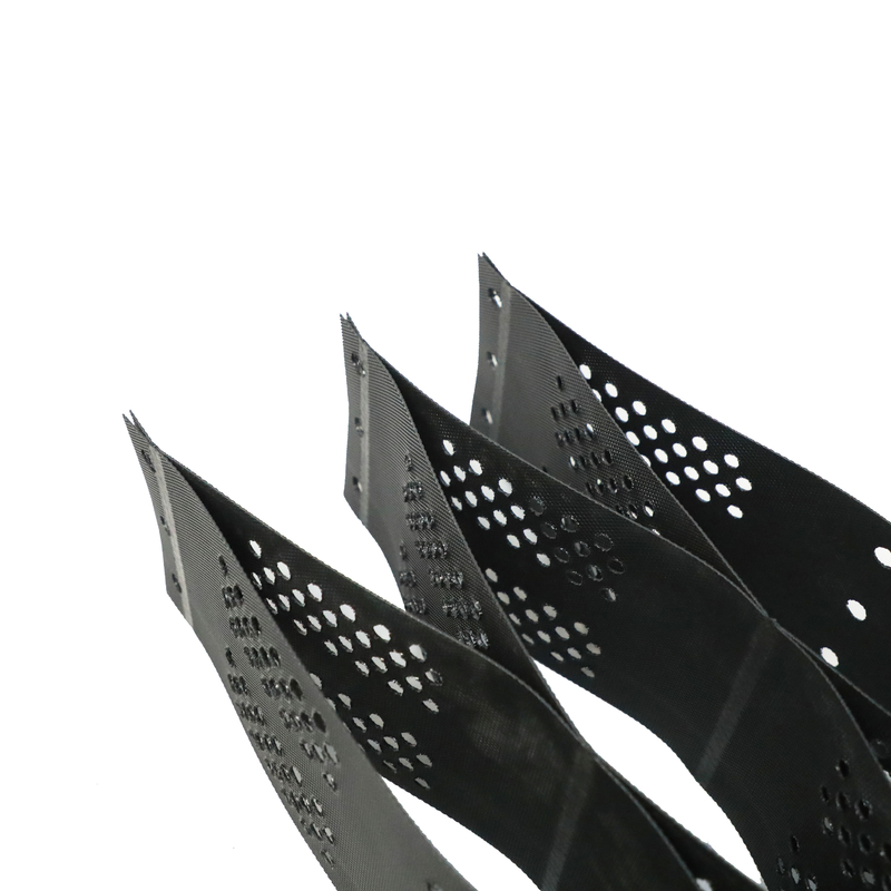 Tinggi Kekuatan Tarikan Biaxial Plastik Mesh   30kN/m Hitam PP/PET Geogrid untuk penguatan tanah dan stabilisasi dasar jalan