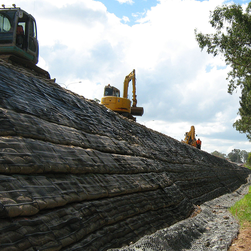 Penguatan Biaksial Plastik PP PE Uniaxial Komposit Peregangan HDPE Geogrid Jalan Konstruksi Kereta Api