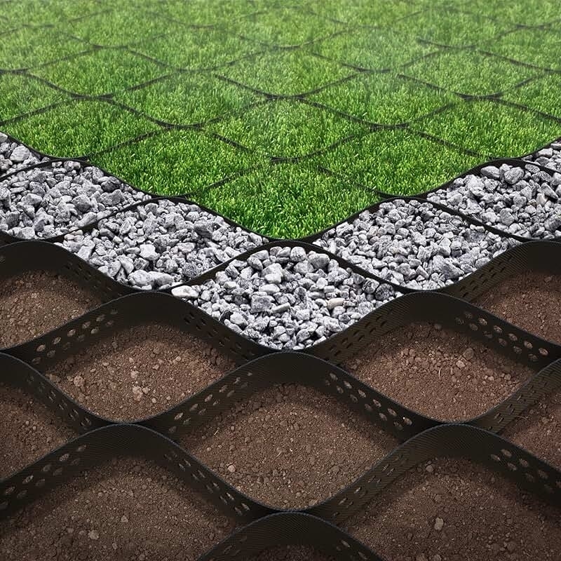 Geosel HDPE Tahan Lama Geosel HDPE Permukaan Halus untuk Jalan Masuk Pengendalian Erosi untuk Lereng Penopang Dinding Penahan