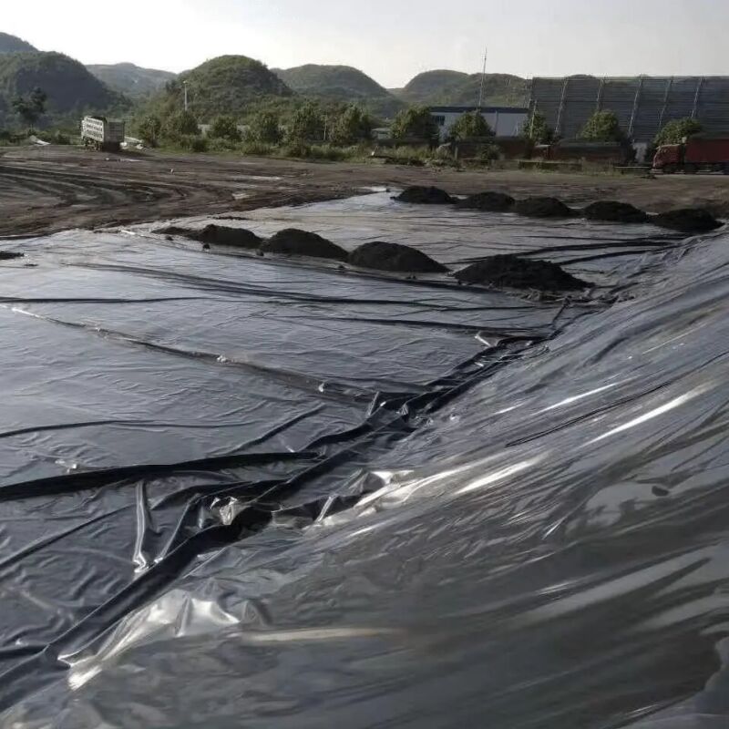 0.75mm HDPE Geomembrane Industri untuk Peternakan Ikan kolam Liner Waterproofing Aplikasi Bendungan Tumpukan