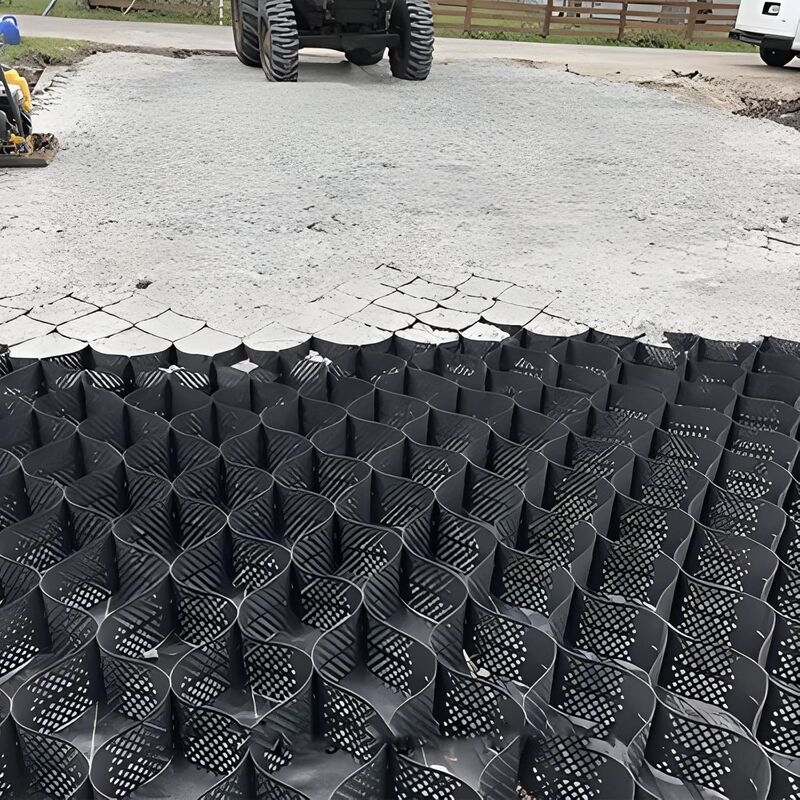 HDPE Geocell Plastic Driveway Gravel HDPE Geocell Control Soil in Road for Road Reinforcement Protection Slope Control Erosion Control Gravel Highway Pengendalian tanah dari tanah